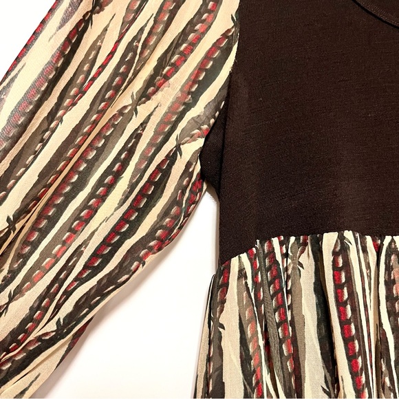 Diane von Furstenberg Silk Wool Ailis Pheasant Feather Print Dress 8 Vintage DVF - Picture 12 of 16